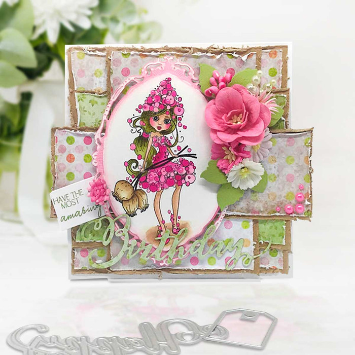 Hyacinth flower girl Darling Buds - printable digital stamp for card making, craft, scrapbooking, printable stickers