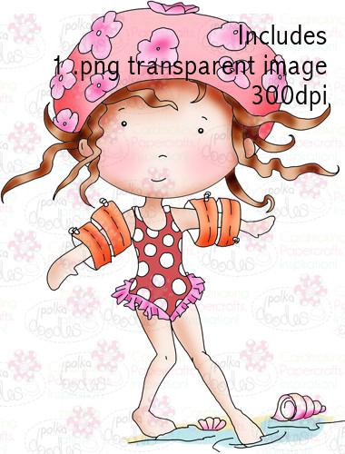 Swimming Girl  digital stamp download