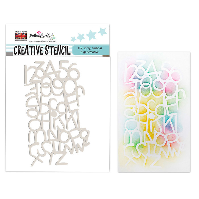 Alphanumeric mixed media card making craft Mask