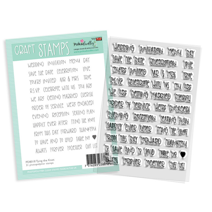 Tying the Knot  Wedding engagement stationery clear craft stamps for weddings, engagements, anniversaries and romantic occasions