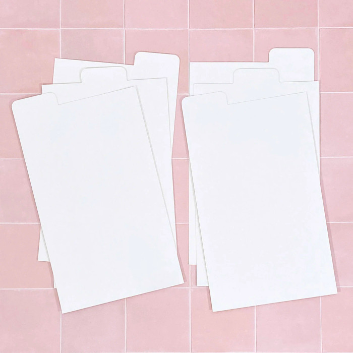 Cling and Store Standard size White Tab Dividers for ultimate organisation for craft supplies