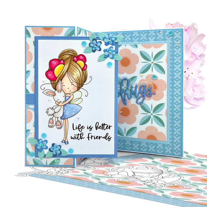 Bunny Rabbit friend Fairy Winnie Daisy printable precoloured clipart card making crafts scrapbooking sticker with SVG print and cut outline