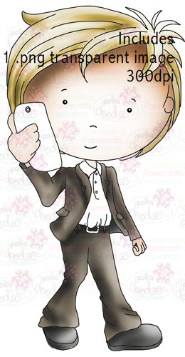 Phone/texter guy digital stamp download