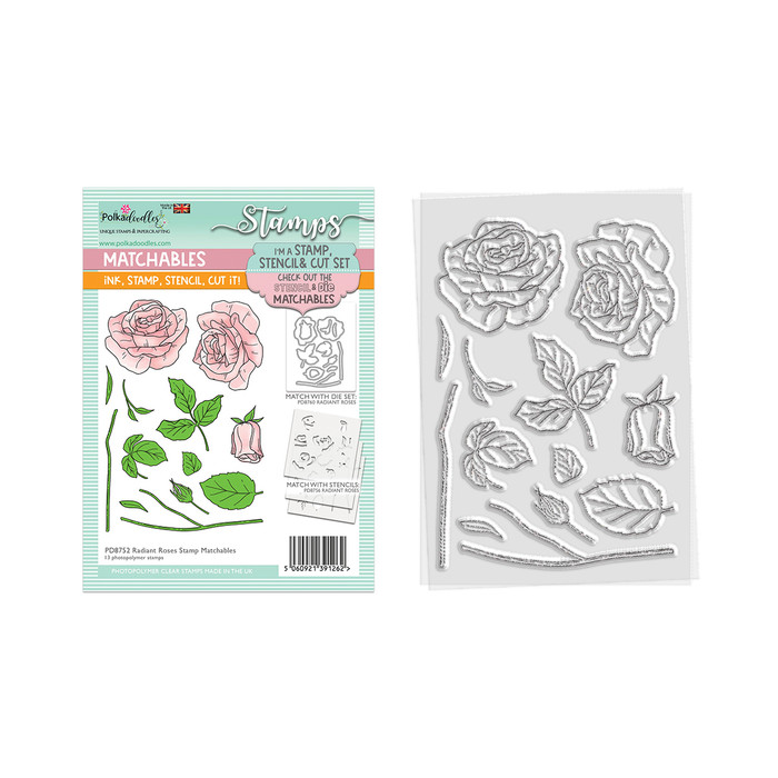 Radiant Roses Card making Craft clear Stamps - Botanical Bliss