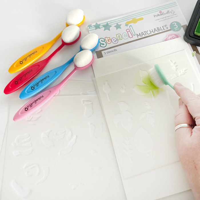 Ink Blending stencil brushes for card making and crafting - 5 pack