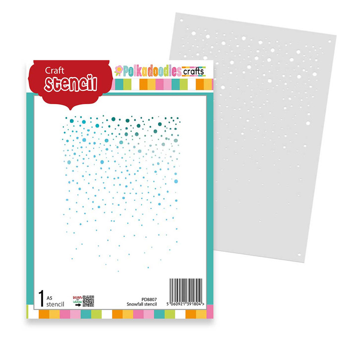 Snowfall A5 stencil - 1 stencil for craft card making