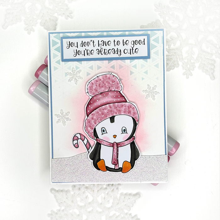 Big Hat day Theo Penguin -BLACK/WHITE printable digital stamp, card making, craft, sticker, junk journal, scrapbook