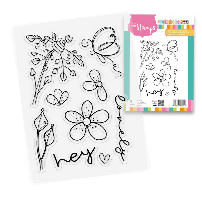 Hey Lovely flower stamps for card making, craft, scrapbooking.