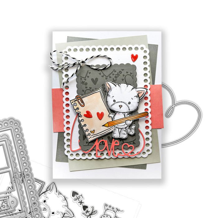 Scallop rectangles and tags die for card making, crafts, scrapbooking