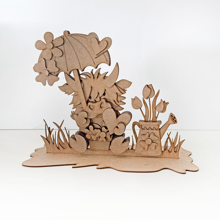 Highland Cow Layered 3D MDF Sign/Plaque