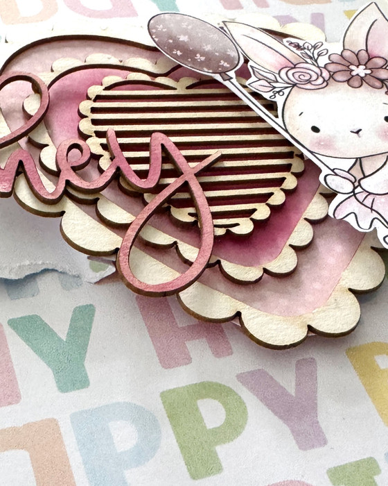 Hey Love words chipboard x 12 pcs Chipboard embellishment pack for card making, craft, scrapbooking.