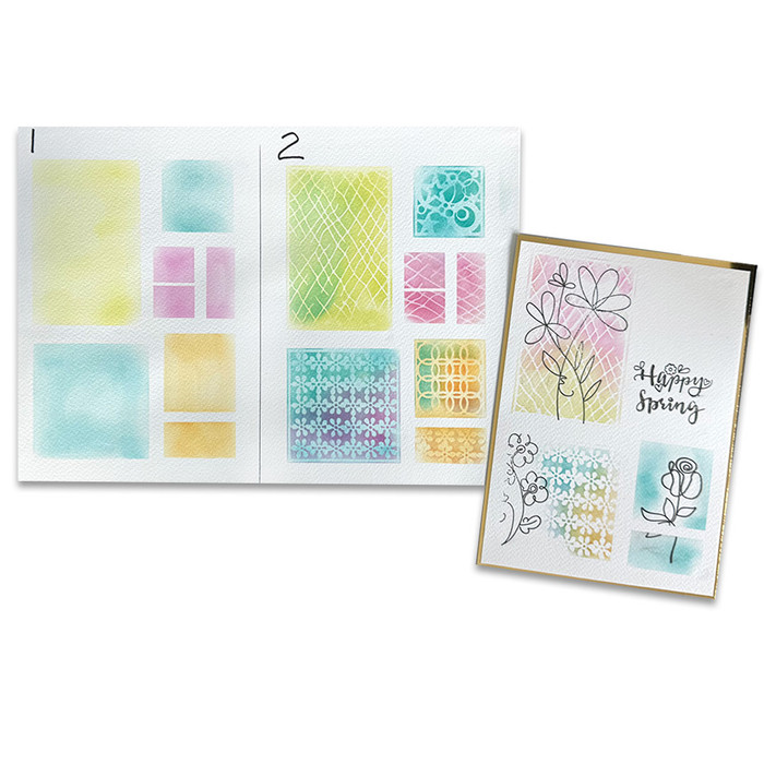 Switchables® Squares & Rectangles stencil for card making, craft, scrapbooking, mixed media