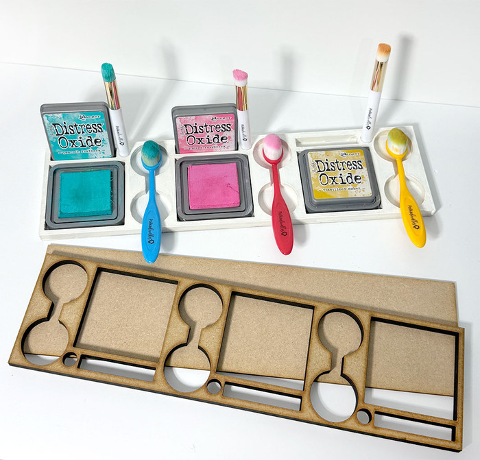 Distress Ink pad and Brush Holder Triple Whammy - MDF DIY kit, Card Making, Craft,  Scrapbooking