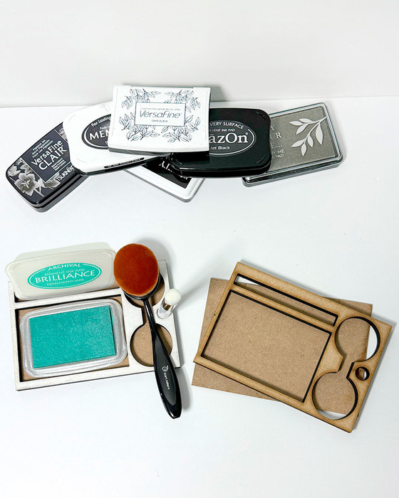Rectangular Ink pad and Brush Holder - MDF DIY kit, Card Making, Craft,  Scrapbooking