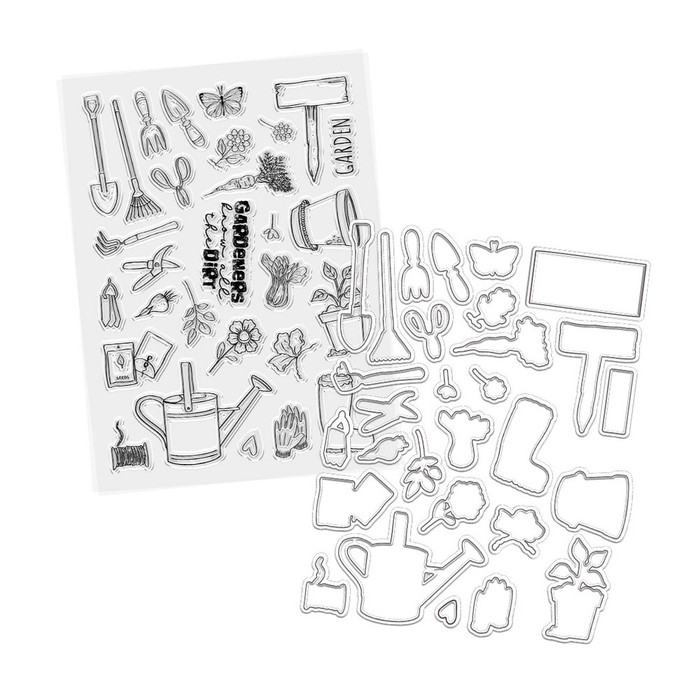 All the Dirt gardening Stamp for card making, craft, scrapbooking, mixed media.