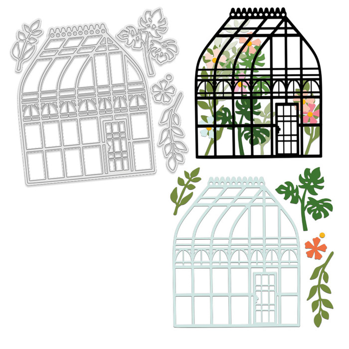 Amazing Greenhouse glasshouse dies for card making, craft supplies, scrapbooking, mixed media.
