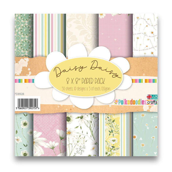 Daisy Daisy 8 x 8" paper pack for card making, crafting, scrapbooking, art journals