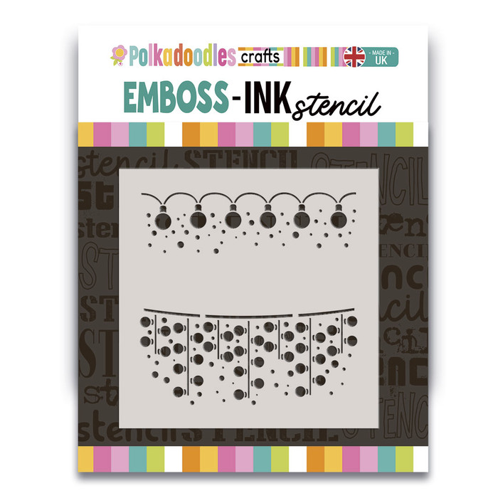 Cute Twinkling Christmas 6 x 6" Emboss-ink Stencil TRIO - card making, crafts, scrapbooking.
