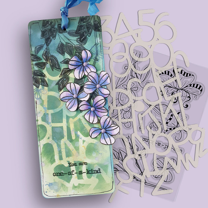 One of a Kind Flowers Clear Stamp for mixed media card making craft