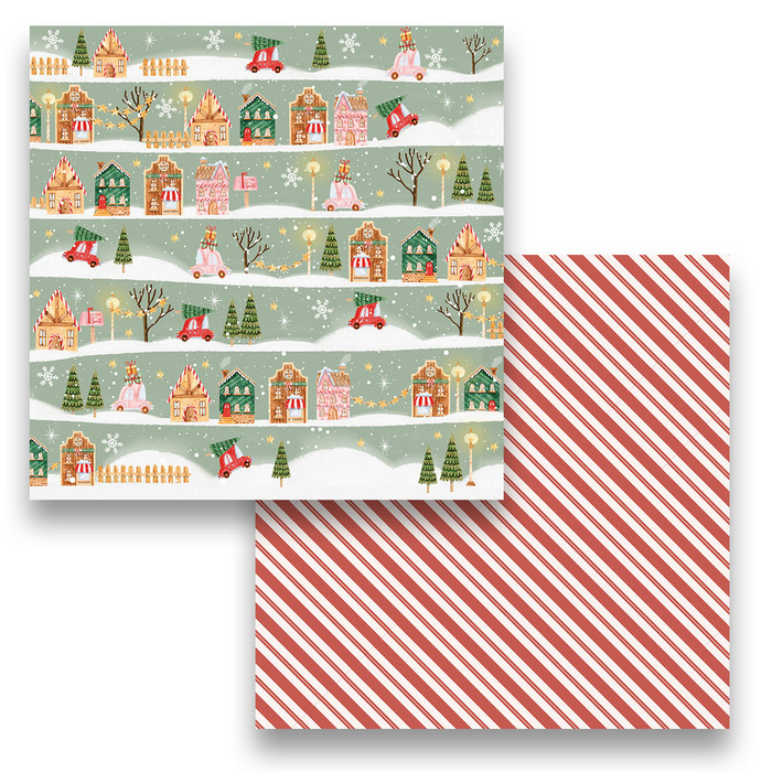 Cozy Christmas Paper Pack – 32 Double-Sided Sheets for Card Making & Scrapbooking.