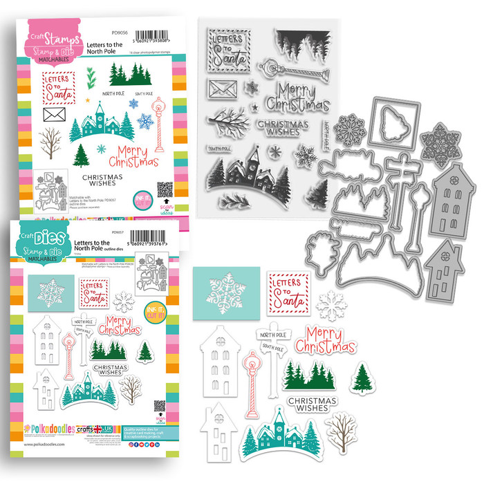 Letters to the North Pole A5/8 x 6" craft dies Set – Christmas Card Making & Scrapbooking.