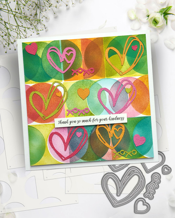 Boho Circles 4 x Layering Emboss-ink Stencil Set –craft, card making Stencil Pack