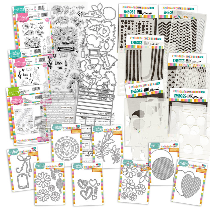 Bright & Beautiful Ultimate big bundle - craft, card making scrapbook stamps, cutting dies and stencils
