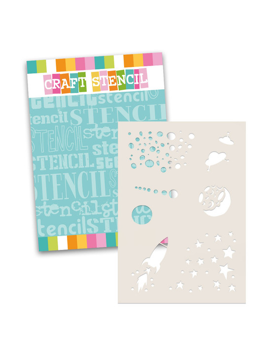 Into Space stencil A5/6 x 8" - Card making craft supplies, scrapbooking
