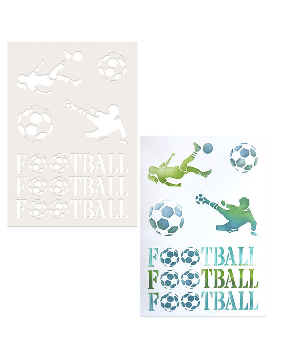 Football/Soccer Stencil A5/6 x 8" - Card making craft supplies, scrapbooking