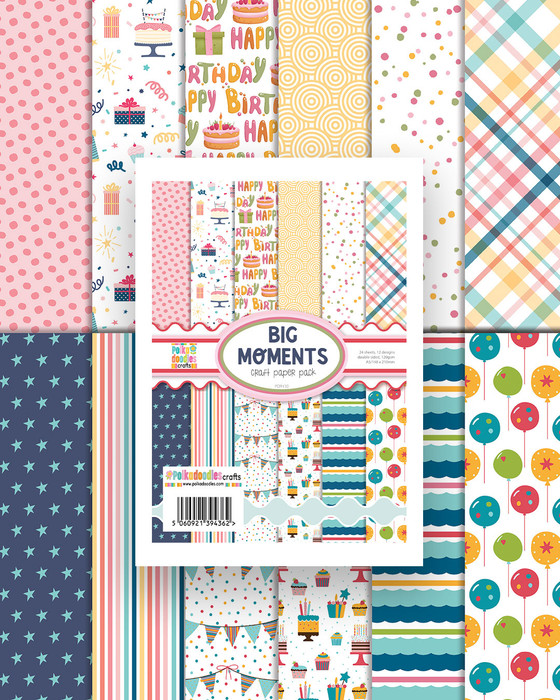 Big Moments paper pack A5/6 x 8" - Card making craft supplies, scrapbooking