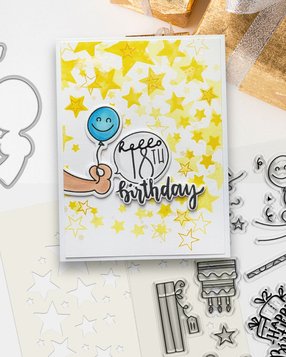 Wishes and Celebrations outline dies A5/6 x 8" - Card making craft supplies, scrapbooking
