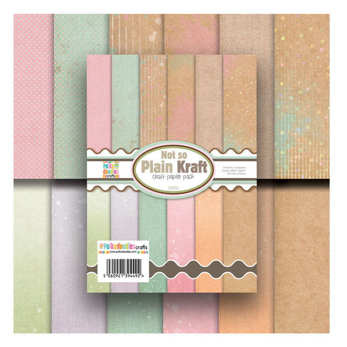 Not so Plain Kraft - Craft Paper Pack – A5 Double-Sided Printed Papers for Card Making, Scrapbooking & Crafts.