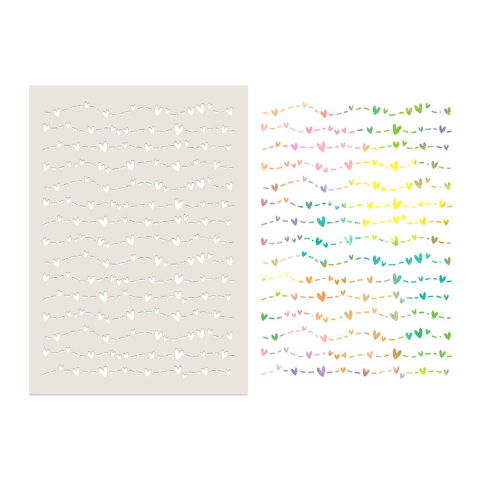Love Lines A5/6 x 8" stencil – craft, card making Stencil