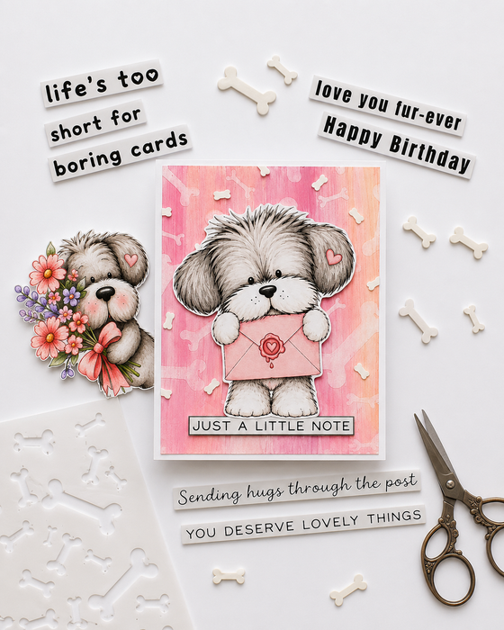 Pickles dog with letter 1- colour Clipart SVG printable craft Download for Card Making Scrapbooking Junk Journals Crafts Stickers