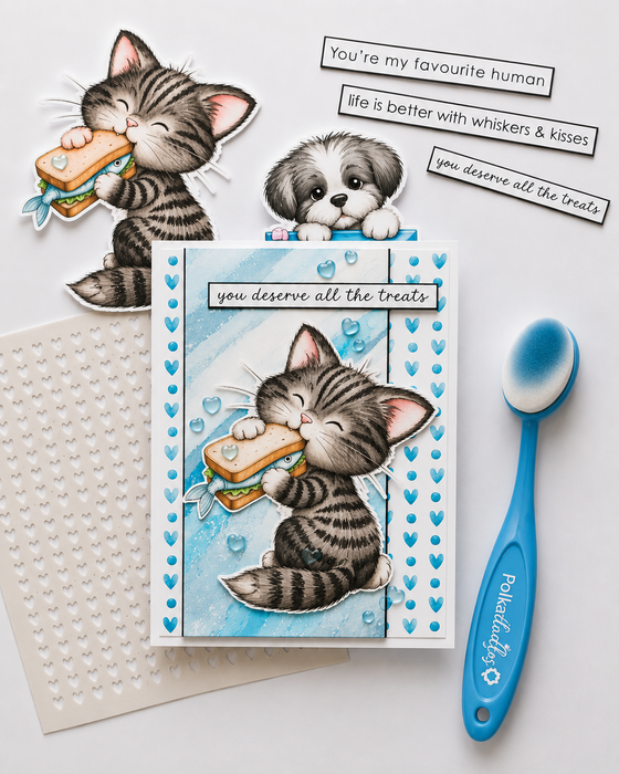 Peaches Cat fish sandwich Digital Stamp - Cute Fluffy Friends printable craft Download for Card Making Scrapbooking Junk Journals Crafts Stickers.