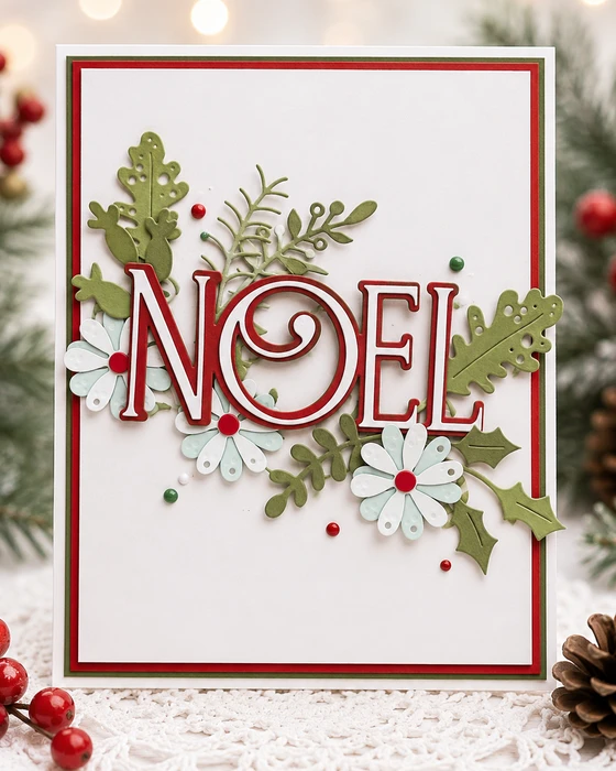 Noel Text die set - 2 large dies