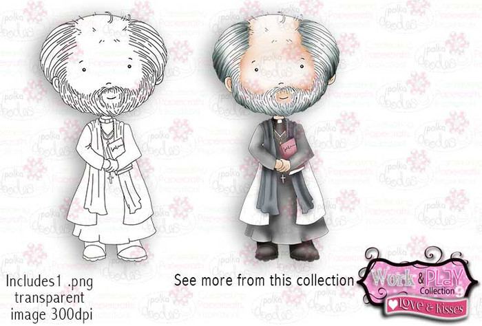 Priest/vicar Digital Craft Stamp download