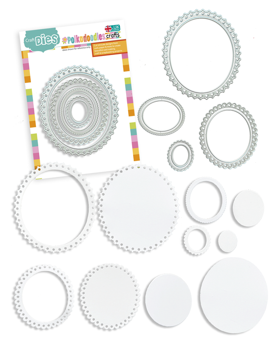Pretty scallop oval nesting dies - craft card making dies.