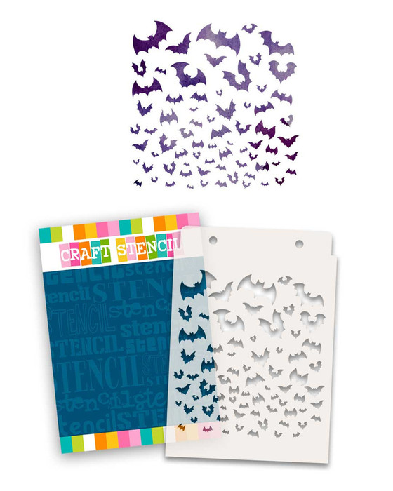 Going Batty Halloween stencil A5/6 x 8" (new) - card making, craft, scrapbooking