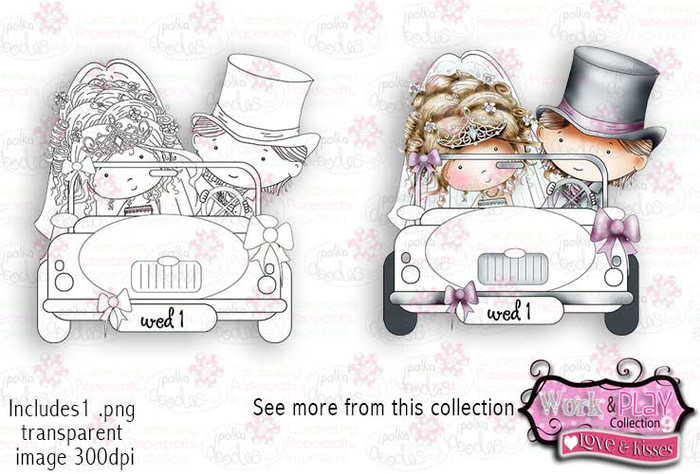 Wedding Car Digital Craft Stamp download