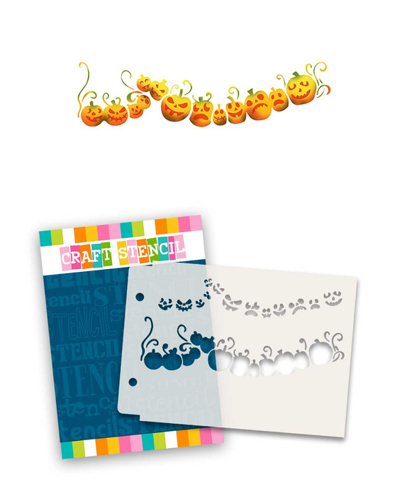 Pumpkins layering Halloween stencil A5/6 x 8" (new) - craft, card making, scrapbooking stencil.