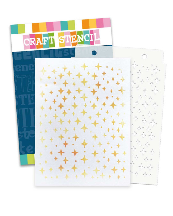 Night Stars stencil A5/6 x 8" (new) - craft, card making, scrapbooking stencil.