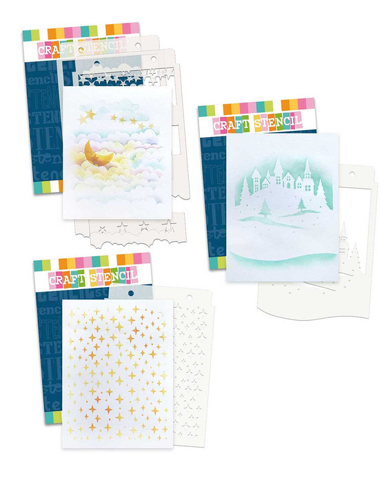 Clever Winter outdoor stencil bundle - A5/6 x 8" (new) - craft, card making, scrapbooking stencils.