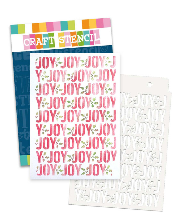Joy Text stencil A5/6 x 8" (new) - craft, card making, scrapbooking stencil.