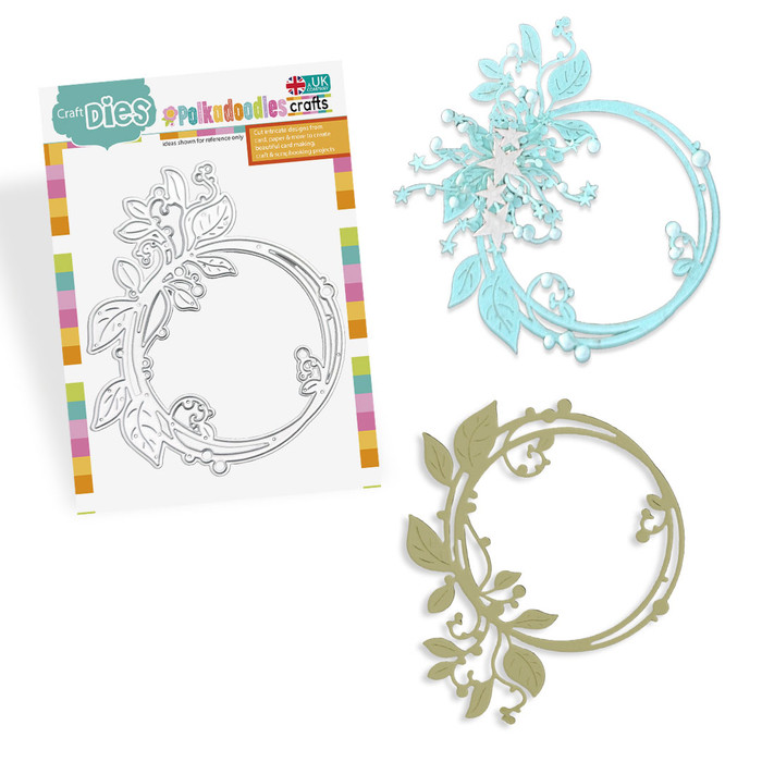 Leafy flourish circle wreath die - craft card making die