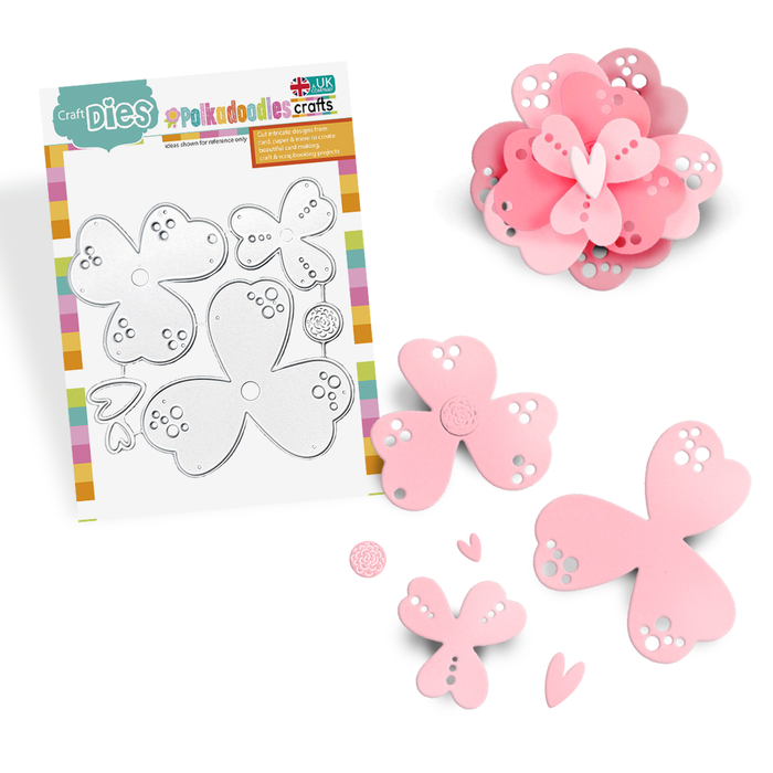 Lucky Dotty Flower layered flower craft dies for card making and papercraft projects