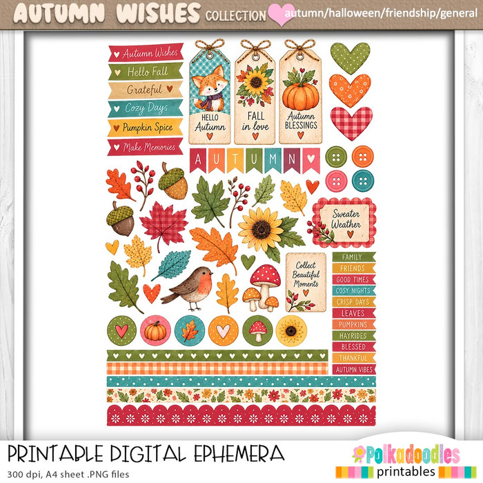 Autumn Wishes Ephemera 1 – Printable Card Making Digital Download for crafting & Junk Journals. Digitale Ephemera Karten basteln • digitale ephemera kaarten maken • éphéméra numérique carterie • ephemera digitale cardmaking • ephemera digital tarjetería • cyfrowe ephemera do kartek • digital ephemera kortmakeri • digital ephemera kortlaging • digitaaliset ephemera korttiaskartelu