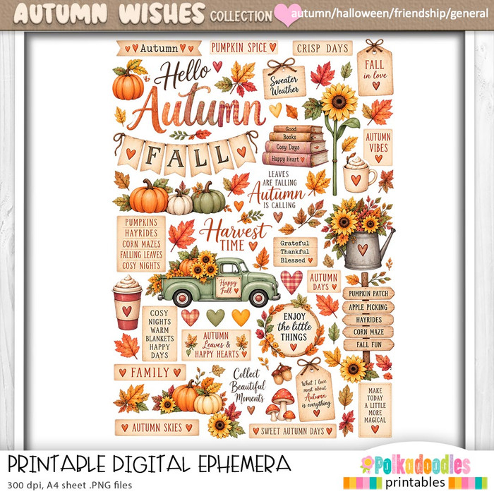 Autumn Wishes Ephemera 2 – Printable Card Making Digital Download for crafting & Junk Journals. Digitale Ephemera Karten basteln • digitale ephemera kaarten maken • éphéméra numérique carterie • ephemera digitale cardmaking • ephemera digital tarjetería • cyfrowe ephemera do kartek • digital ephemera kortmakeri • digital ephemera kortlaging • digitaaliset ephemera korttiaskartelu