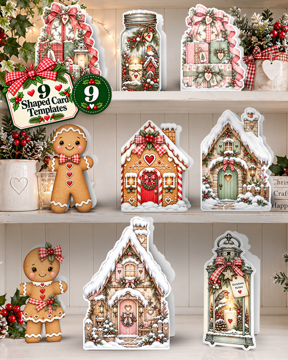 Christmas at the Cottage – Huge Christmas Printable Craft Bundle, Digital Stamps, Clipart, Papers, Card Templates & Ephemera for card making, printable crafting, junk journals, folios, planner elements, digital scrapbooking.
