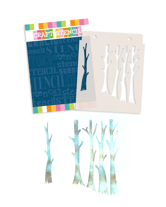 Treescape stencil - card making and craft stencil.

This A5 stencil is perfect for creating tree scenery on all your craft projects. Layer up with inking to create multi layered forests and add twinkling lights and shimmer with your favourite texture pastes and glitters.